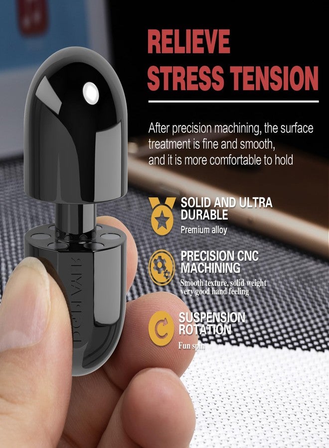 D.G.PLAYER D.G. PLAYER Fidget Toys Adults: Premium Capsules Metal Magnetic Fidget Slider Cliker- Spin, Push, Wear as Pendant - Ultimate Stress Relief & Focus Enhancer for Busy Hands(Black) - Image 3